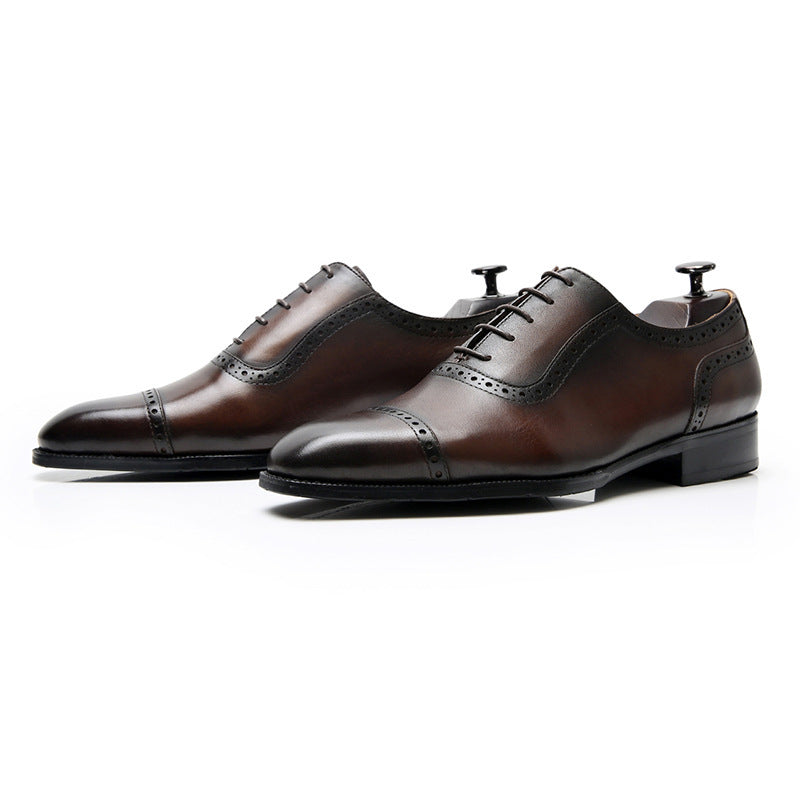 Business Office Oxford Shoes Brogue Leather Shoes Men's Leather